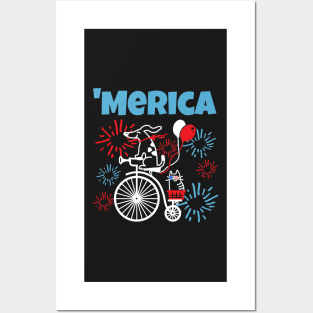 America 'Merica Bike, Patriotic Fourth of July Posters and Art